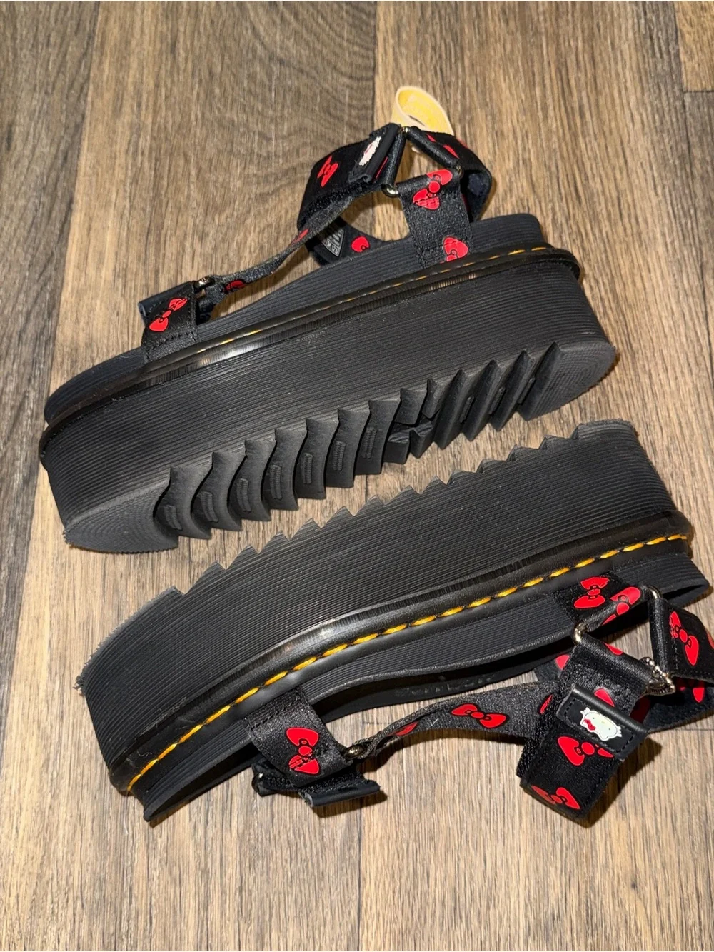rare dr. martens x hello kitty vegan platform sandals